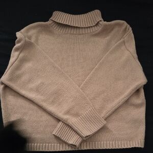 GB Girls Classic Tan Turtleneck Sweater